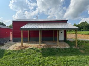 Lean-to Tractor Shelter Construction in Springville